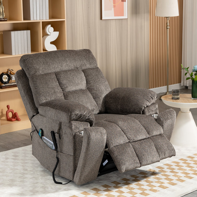 Oversized recliner chair with deals cup holder